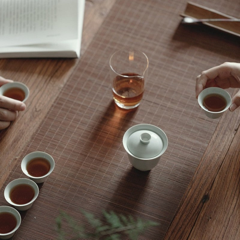 Gongfu tea set on a wood table