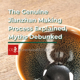 A genuine Jianzhan teacup with a stunning hare's fur glaze, featured in an article explaining the authentic Jianzhan making process.