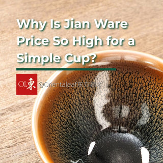A handcrafted Jian ware teacup with an intricate glaze pattern, illustrating why Jianzhan ceramics command high value.