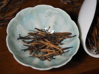 Imperial Dianhong Black Tea prepared in a ceramic gaiwan