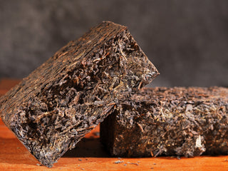 Cross-section of aged Jingyang Fu Brick Tea showing high-density compression.
