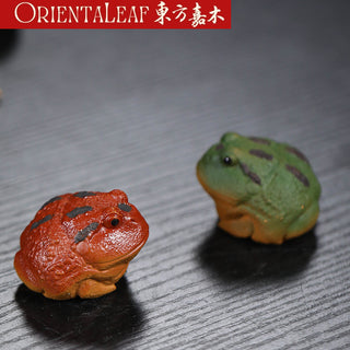 Tea Pet - Yixing Purple Clay Tea Pet Golden Toad Frog