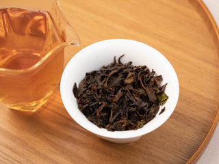 Detailed view of Yunnan Golden Empress Oolong dry tea leaves