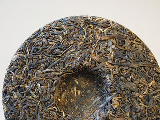 Macro leaf texture detail of Mangfei Mountain ancient tree raw Pu-erh tea