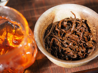 Texture of fully expanded Ancient Tree Dianhong black tea leaves