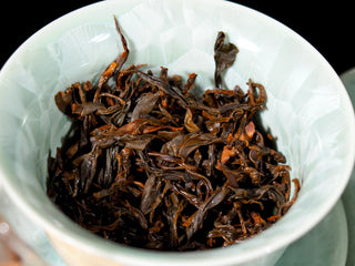 Texture of fully expanded Wild Wilderness Dianhong tea leaves