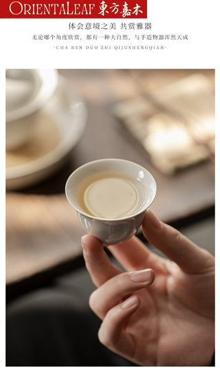 Herb Ash Glazed Three-Footed Song Style Gongfu Tea Cup