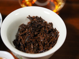 Expanded texture of brewed Vintage 2023 Premium Dianhong tea leaves