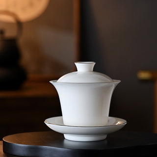 Essential Three Talent Basic White Porcelain Gaiwan