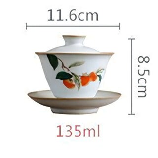 Ru Ware Gaiwan - Plant Painting Series