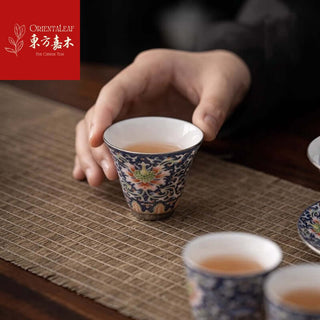 Gaiwan Tea Sets with Silver Cup Feet (11-PCS set - Gold Prize Work)