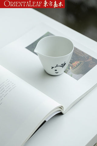 White Porcelain Fairness Cup - Hand-painted Panda Theme