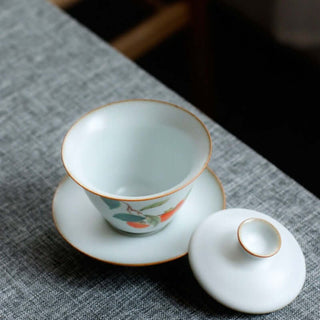 Ru Ware Gaiwan - Plant Painting Series