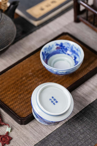 Jingdezhen Porcelain Tea Strainer - A Tranquil and Scenic Stream