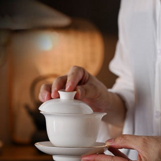 Essential Three Talent Basic White Porcelain Gaiwan