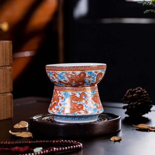 Jingdezhen Porcelain Tea Strainer - Red Dragon