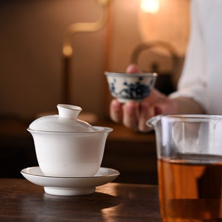 Essential Three Talent Basic White Porcelain Gaiwan