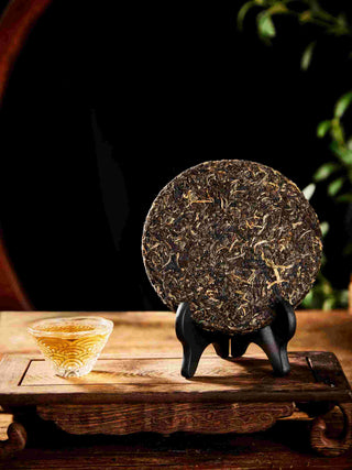 On Taoism - Jingyang Golden Flower Fu Brick Tea - 350g Cake