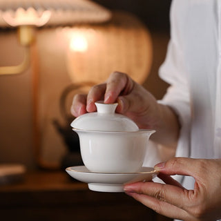 Essential Three Talent Basic White Porcelain Gaiwan