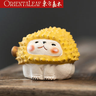 Tea Pet - Yixing Purple Clay Durian Cat Tea Pet Ornament