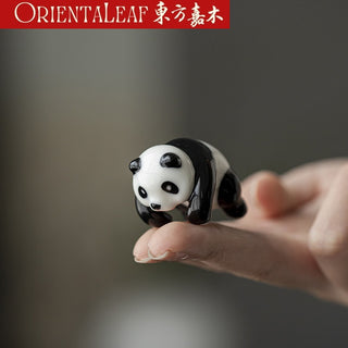 White Porcelain Tea Pet - Hand-painted Panda Theme