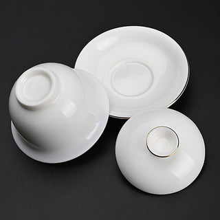 Essential Three Talent Basic White Porcelain Gaiwan