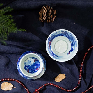 Jingdezhen Porcelain Tea Strainer - A Tranquil and Scenic Stream