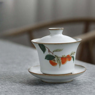 Ru Ware Gaiwan - Plant Painting Series