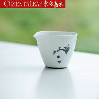 White Porcelain Fairness Cup - Hand-painted Panda Theme