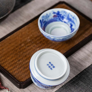 Jingdezhen Porcelain Tea Strainer - A Tranquil and Scenic Stream