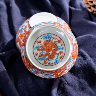 Jingdezhen Porcelain Tea Strainer - Red Dragon