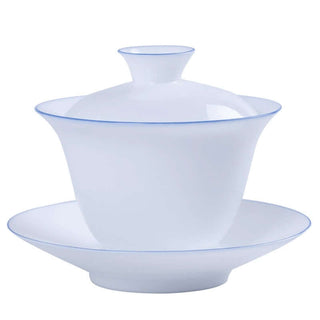 Jingdezhen Thin-bodied Gaiwan with Blue Edges