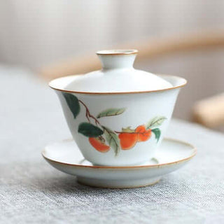 Ru Ware Gaiwan - Plant Painting Series