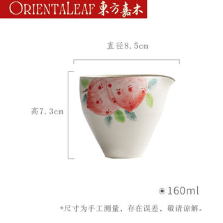 Pottery Fairness Cup with Overglaze Peach Design