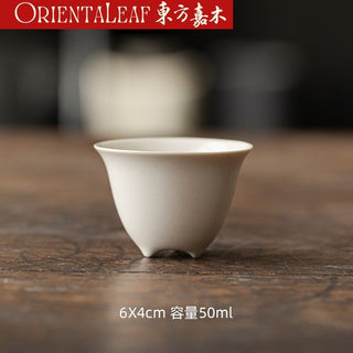 Herb Ash Glazed Three-Footed Song Style Gongfu Tea Cup