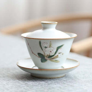 Ru Ware Gaiwan - Plant Painting Series