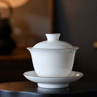 Essential Three Talent Basic White Porcelain Gaiwan