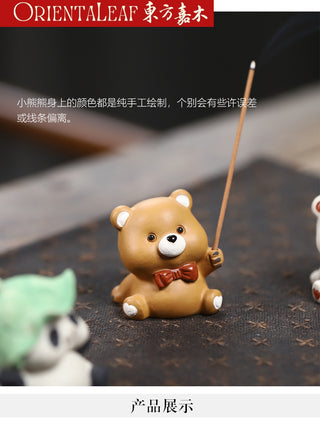 Tea Pet - Yixing Purple Panda Tea Pet & Incense Holder