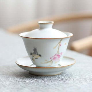 Ru Ware Gaiwan - Plant Painting Series