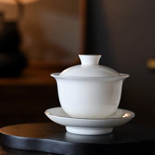 Essential Three Talent Basic White Porcelain Gaiwan