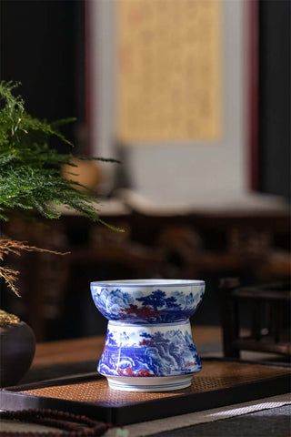 Jingdezhen Porcelain Tea Strainer - A Tranquil and Scenic Stream