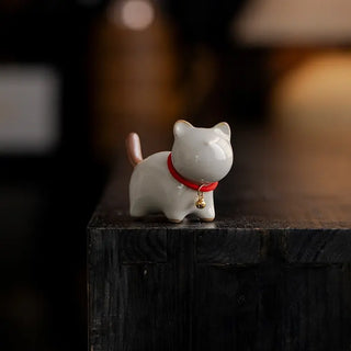 Sevimli Ru Fırını Seramik Kedi Çay Peti