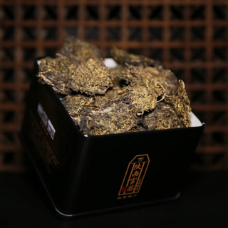 On Taoism - Jingyang Golden Flower Fu Brick Tea (280g Tin) | Premium Edition | Exquisite Broken Chunks