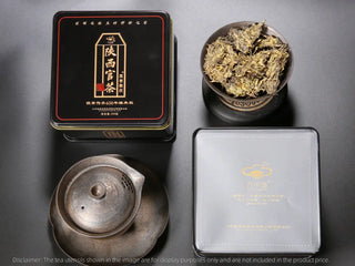 On Taoism - Jingyang Golden Flower Fu Brick Tea (280g Tin) | Premium Edition | Exquisite Broken Chunks