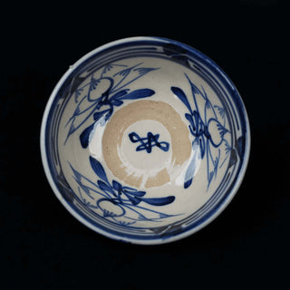 Yaozhou Celadon Blue and White Orchid Tea Bowl 耀州瓷 青花 兰花 茶碗