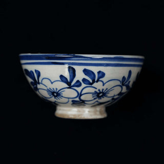 Yaozhou Celadon Blue and White Orchid Tea Bowl 耀州瓷 青花 兰花 茶碗