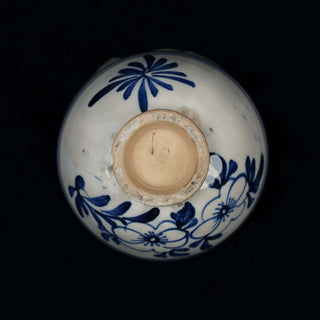 Yaozhou Celadon Blue and White Orchid Tea Bowl 耀州瓷 青花 兰花 茶碗