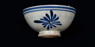 Yaozhou Celadon Blue and White Orchid Tea Bowl 耀州瓷 青花 兰花 茶碗