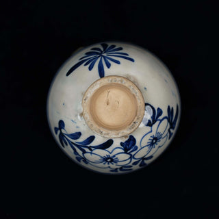 Yaozhou Celadon Blue and White Orchid Tea Bowl 耀州瓷 青花 兰花 茶碗