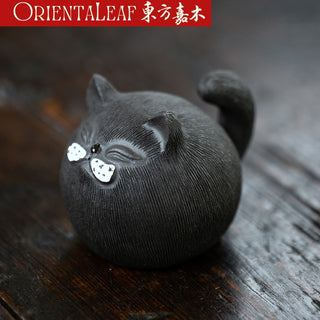 Tea Pet - Yixing Purple Clay Cat